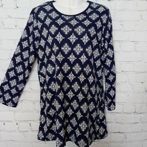 Kim Rogers Geometric Paisley Top Size Small